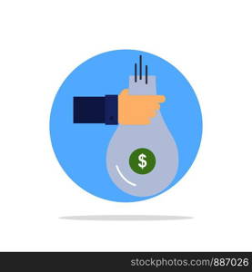 Bag, finance, give, investment, money, offer Flat Color Icon Vector