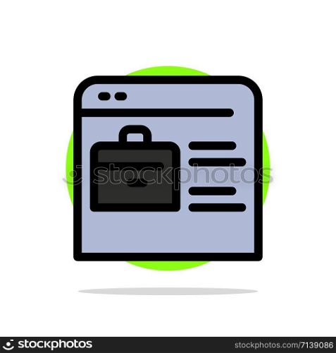 Bag, Find Job, Job Website, Online Portfolio Abstract Circle Background Flat color Icon