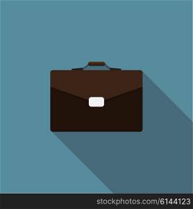 Bag Flat Icon with Long Shadow, Vector Illustration Eps10