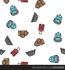 Bag For Carry Products And Goods Vector Seamless Pattern Thin Line Illustration. Bag For Carry Products And Goods vector seamless pattern