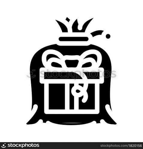 bag gift glyph icon vector. bag gift sign. isolated contour symbol black illustration. bag gift glyph icon vector illustration