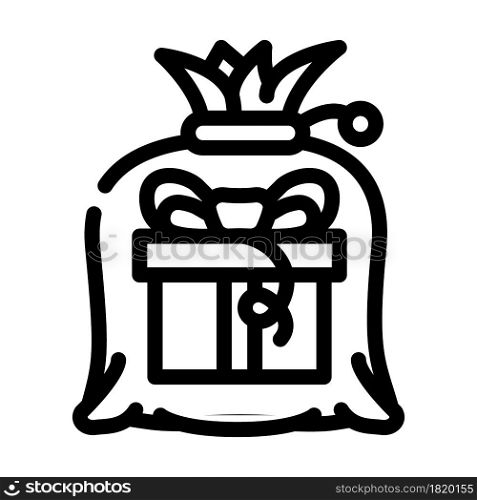 bag gift line icon vector. bag gift sign. isolated contour symbol black illustration. bag gift line icon vector illustration