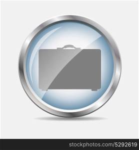 Bag Glossy Icon Isolated Vector Illustration. EPS10. Bag Glossy Icon Vector Illustration