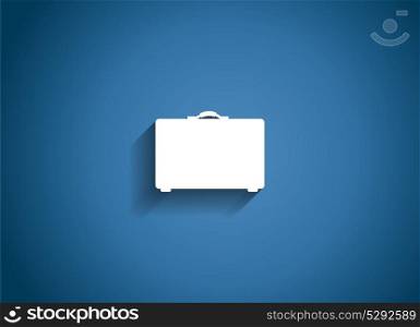 Bag Glossy Icon Vector Illustration on Blue Background. EPS10. Bag Glossy Icon Vector Illustration