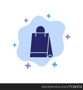 Bag, Handbag, Shopping, Buy Blue Icon on Abstract Cloud Background