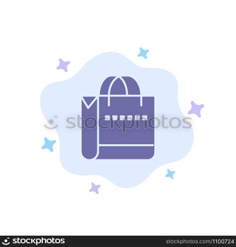 Bag, Handbag, Shopping, Shop Blue Icon on Abstract Cloud Background