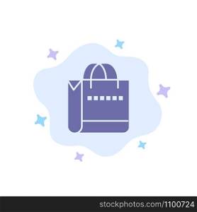 Bag, Handbag, Shopping, Shop Blue Icon on Abstract Cloud Background