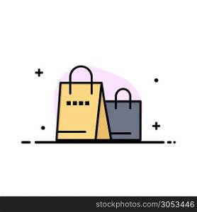 Bag, Handbag, Shopping, Shop Business Logo Template. Flat Color