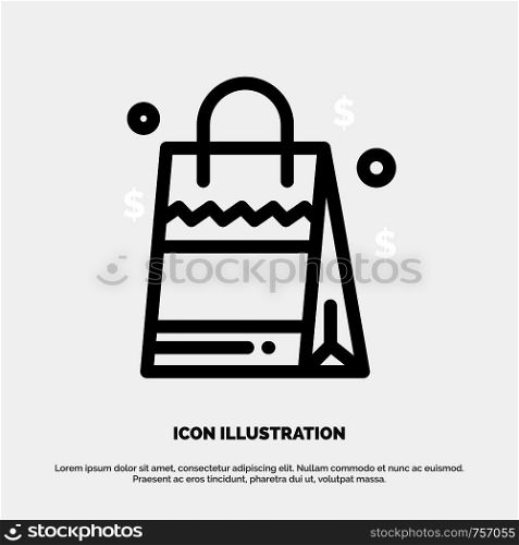 Bag, Handbag, Usa, American Line Icon Vector