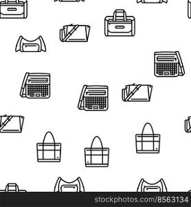 bag handbag woman purse fashion Vector Seamless Pattern Thin Line Illustration. bag handbag woman purse fashion vector seamless pattern