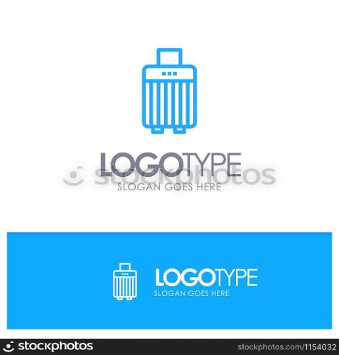 Bag, Luggage, Handbag, Buy Blue Logo Line Style