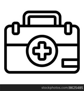 Bag medical help icon outline vector. Sport first aid kit. Box suitcase. Bag medical help icon outline vector. Sport first aid kit