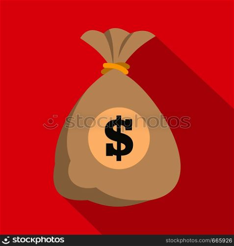 Bag money icon. Flat illustration of bag money vector icon for web. Bag money icon, flat style