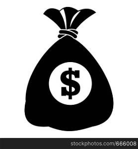 Bag money icon. Simple illustration of bag money vector icon for web. Bag money icon, simple black style