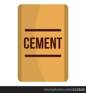 Bag of cement icon flat isolated on white background vector illustration. Bag of cement icon isolated