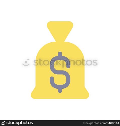 Bag of money flat color ui icon. Personal savings. Business investment. Finance and banking. Simple filled element for mobile app. Colorful solid pictogram. Vector isolated RGB illustration. Bag of money flat color ui icon