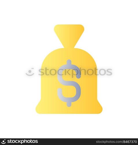 Bag of money flat gradient color ui icon. Personal savings. Business investment. Finance and banking. Simple filled pictogram. GUI, UX design for mobile application. Vector isolated RGB illustration. Bag of money flat gradient color ui icon