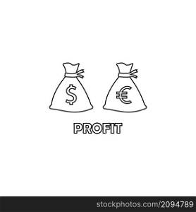 Bag of profit icon transparent vector isolated illustration