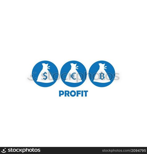 Bag of profit icon transparent vector isolated illustration