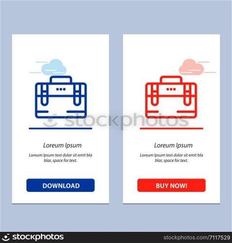 Bag, Office Bag, Working, Motivation Blue and Red Download and Buy Now web Widget Card Template