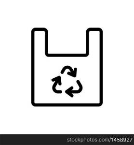 bag recycling icon vector. bag recycling sign. isolated contour symbol illustration. bag recycling icon vector outline illustration