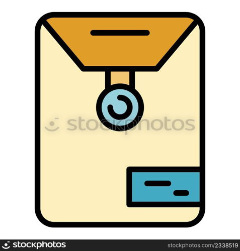 Bag report icon. Outline bag report vector icon color flat isolated. Bag report icon color outline vector