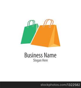 Bag shop logo template vector icon illustration