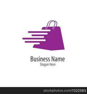 Bag shop logo template vector icon illustration