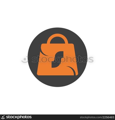 Bag shopping market business logo vector illustration