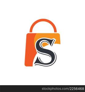 Bag shopping market business logo vector illustration