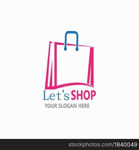 Bag shopping,online shop vector template
