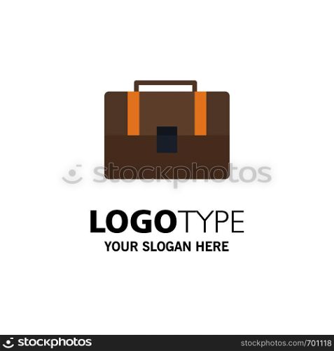 Bag, Suitcase, Case, Handbag Business Logo Template. Flat Color