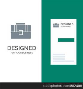 Bag, Suitcase, Case, Handbag Grey Logo Design and Business Card Template