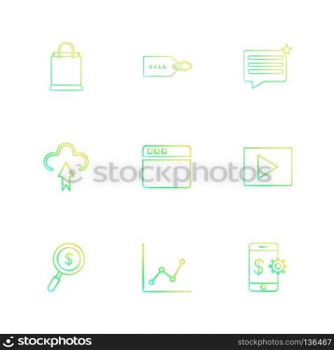 bag , tag , upload , search , money , graph , mobile ,icon, vector, design,  flat,  collection, style, creative,  icons