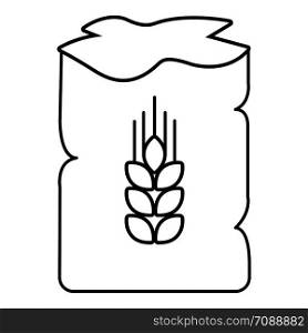 Bag wheat icon. Outline illustration of bag wheat vector icon for web design isolated on white background. Bag wheat icon , outline style