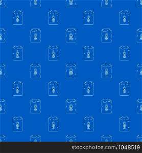 Bag wheat pattern vector seamless blue repeat for any use. Bag wheat pattern vector seamless blue