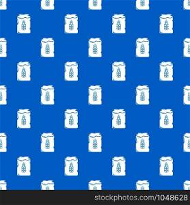 Bag wheat pattern vector seamless blue repeat for any use. Bag wheat pattern vector seamless blue