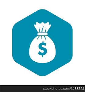 Bag with dollars icon. Simple illustration of bag with dollars vector icon for web. Bag with dollars icon, simple style