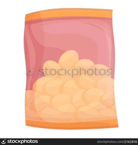 Bag with nuts icon cartoon vector. Peanut sack. Healthy seed. Bag with nuts icon cartoon vector. Peanut sack