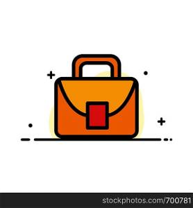 Bag, Worker, Logistic, Global Business Flat Line Filled Icon Vector Banner Template