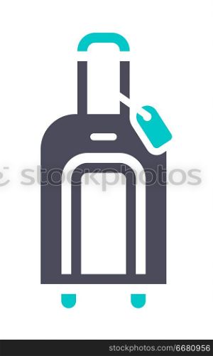 Baggage, gray turquoise icon on a white background. New gray turquoise icon on a white background