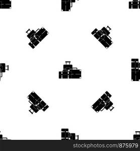 Baggage pattern repeat seamless in black color for any design. Vector geometric illustration. Baggage pattern seamless black