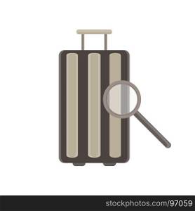 Baggage vector flat icon. Luggage travel bag isolated case retro design element graphic illustration sign suitcase