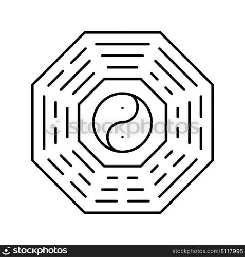 bagua chinese horoscope animal line icon vector. bagua chinese horoscope animal sign. isolated contour symbol black illustration. bagua chinese horoscope animal line icon vector illustration