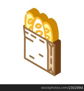 baguette bread isometric icon vector. baguette bread sign. isolated symbol illustration. baguette bread isometric icon vector illustration