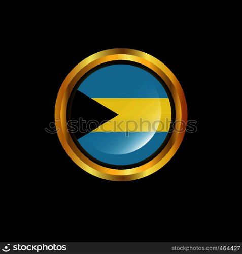 Bahamas flag Golden button