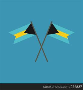 Bahamas flag icon in flat design. Independence day or National day holiday concept.