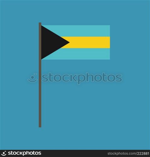 Bahamas flag icon in flat design. Independence day or National day holiday concept.
