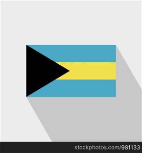 Bahamas flag Long Shadow design vector