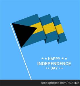Bahamas Independence day typographic design with flag vector